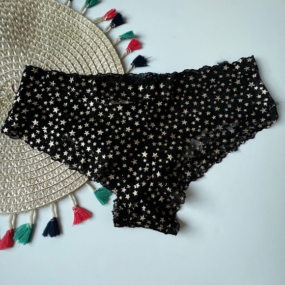 Victoria's Secret The Lacie Cheeky Panty Black Shimmer Small NEW - Picture 2 of 6